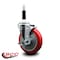 Service Caster 5'' Red Poly Swivel 7/8'' Expanding Stem Caster with Brake SCC-EX20S514-PPUB-RED-TLB-78 - alternate 3